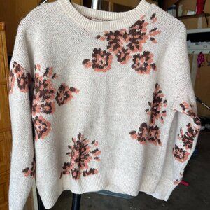 Fall Women's Sweater with Floral Detail